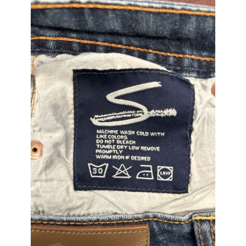 VTG Seven7 Size 29x31 Low Rise Flare Jeans Embroidered Pockets Denim Y2K - Picture 10 of 11